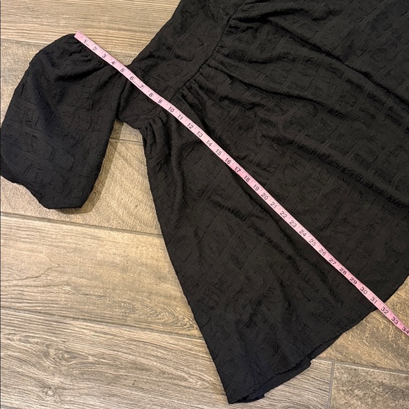 Sweet Lemon Black Textured Babydoll Dress Small - Picture 8 of 11